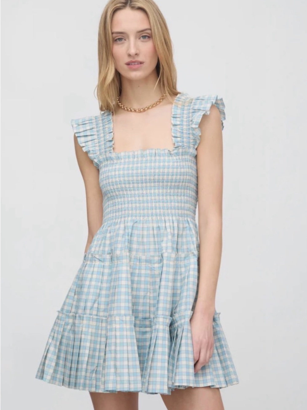 Hill House Charlotte Nap Dress Blue Gingham S